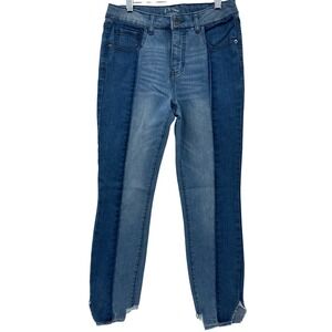 Art Class Jeans Girls 14 High Rise Skinny‎ Blue Distressed Frayed Hem Stretch